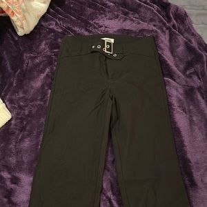 black slightly flared pants